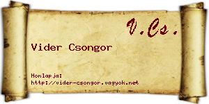 Vider Csongor névjegykártya