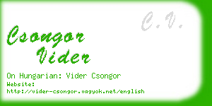 csongor vider business card